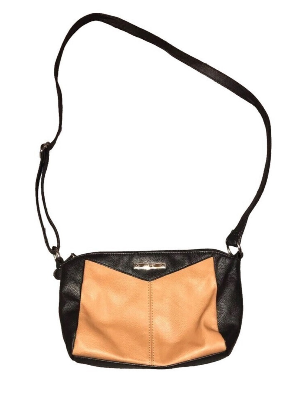 Nine West Color Block Crossbody Bag Black and Tan (Caramel)